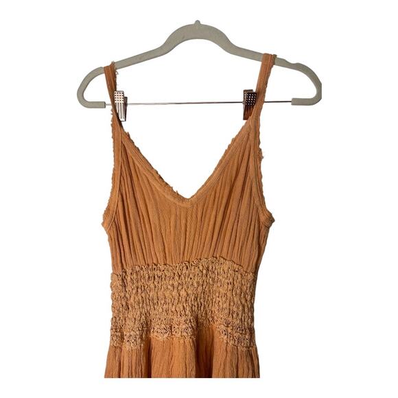 Jens Pirate Booty Heart Of Gold Maxi Dress Gauze Tiered Crochet Waist Clay Small - Picture 15 of 16